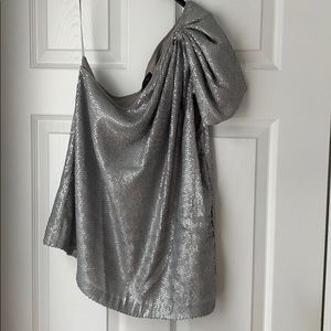 One shoulder sequin top